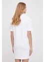 Bombažna obleka Calvin Klein bela barva