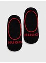 Nogavice HUGO 3-pack moški, črna barva