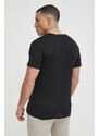Lanena kratka majica Bruuns Bazaar črna barva