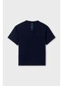 Otroška bombažna kratka majica Mayoral mornarsko modra barva