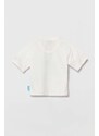 Otroška bombažna kratka majica Emporio Armani The Smurfs bela barva