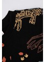 Otroška bombažna majica z dolgimi rokavi Coccodrillo črna barva