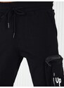 Dstreet Trendovske črne moške cargo jogger hlače UP