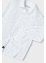 Otroška bombažna srajca Mayoral bela barva