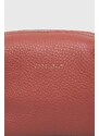 Usnjena kozmetična torbica Coccinelle roza barva