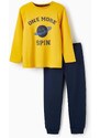 Otroška bombažna pižama zippy rumena barva