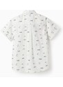 Otroška bombažna srajca zippy bela barva