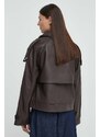 Usnjena jakna Herskind Luelle ženska, rjava barva, 5154131