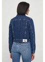 Jeans jakna Calvin Klein Jeans ženska, mornarsko modra barva