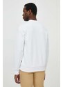 Bombažen pulover BOSS moška, bela barva