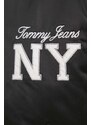 Bomber jakna Tommy Jeans ženski, črna barva