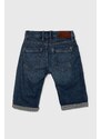 Otroške kratke hlače iz jeansa Pepe Jeans SLIM SHORT REPAIR JR mornarsko modra barva