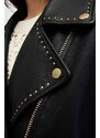 Usnjena jakna AllSaints BALFERN MINI STUD BI ženska, črna barva, WL573Z