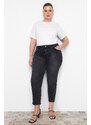 Trendyol krivulja Črni visok pas Mama Jeans