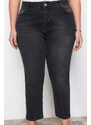 Trendyol krivulja Črni visok pas Mama Jeans