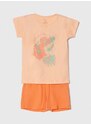 Otroška bombažna pižama zippy 2-pack oranžna barva
