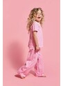 Otroška bombažna pižama Coccodrillo roza barva