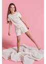 Otroška bombažna pižama Coccodrillo bež barva