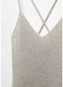 MANGO Pletena obleka 'Tiffany' srebrno-siva