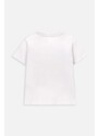 Otroška bombažna kratka majica Coccodrillo bela barva