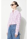 Bombažna srajca Kenzo Printed Slim Fit Shirt