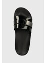 Natikači Calvin Klein POOL SLIDE ICONIC PLAQUE moški, črna barva, HM0HM01444