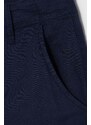 Kratke hlače iz mešanice lana United Colors of Benetton mornarsko modra barva