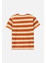 Otroška bombažna kratka majica Coccodrillo rjava barva