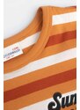 Otroška bombažna kratka majica Coccodrillo rjava barva
