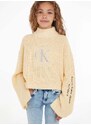 Otroški pulover Calvin Klein Jeans bež barva