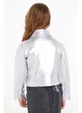 Otroška jakna Calvin Klein Jeans srebrna barva