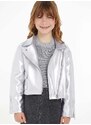 Otroška jakna Calvin Klein Jeans srebrna barva