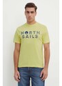 Bombažna kratka majica North Sails moška, rumena barva, 692973