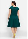 SHEEGO Koktejl obleka temno zelena