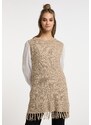 usha FESTIVAL Pletena obleka temno bež