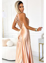 Satin long dress with a back neckline Numoco