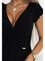 NUMOCO 411-12 CRYSTAL Shiny Long Dress Neckline - BLACK