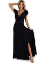 NUMOCO 411-12 CRYSTAL Shiny Long Dress Neckline - BLACK