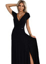 NUMOCO 411-12 CRYSTAL Shiny Long Dress Neckline - BLACK