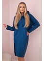 Kesi Dress with a hood and slit for side jeans