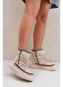 Boto PH2 Women's Snow Boots With Embroidery On Platform Light Beige Naleris
