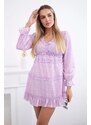 Kesi Dress with decorative ruffles in purple color