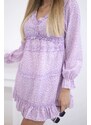 Kesi Dress with decorative ruffles in purple color