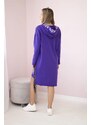 Kesi Hooded dress with dark purple print