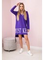 Kesi Hooded dress with dark purple print