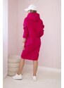 Kesi Dress with a hood and a fuchsia-colored side slit