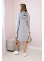 Kesi Dress with a hood and a gray print