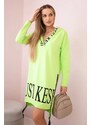 Kesi Hooded dress with pistachio print