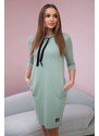 Kesi Dark mint dress with neck tie
