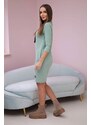 Kesi Dark mint dress with neck tie